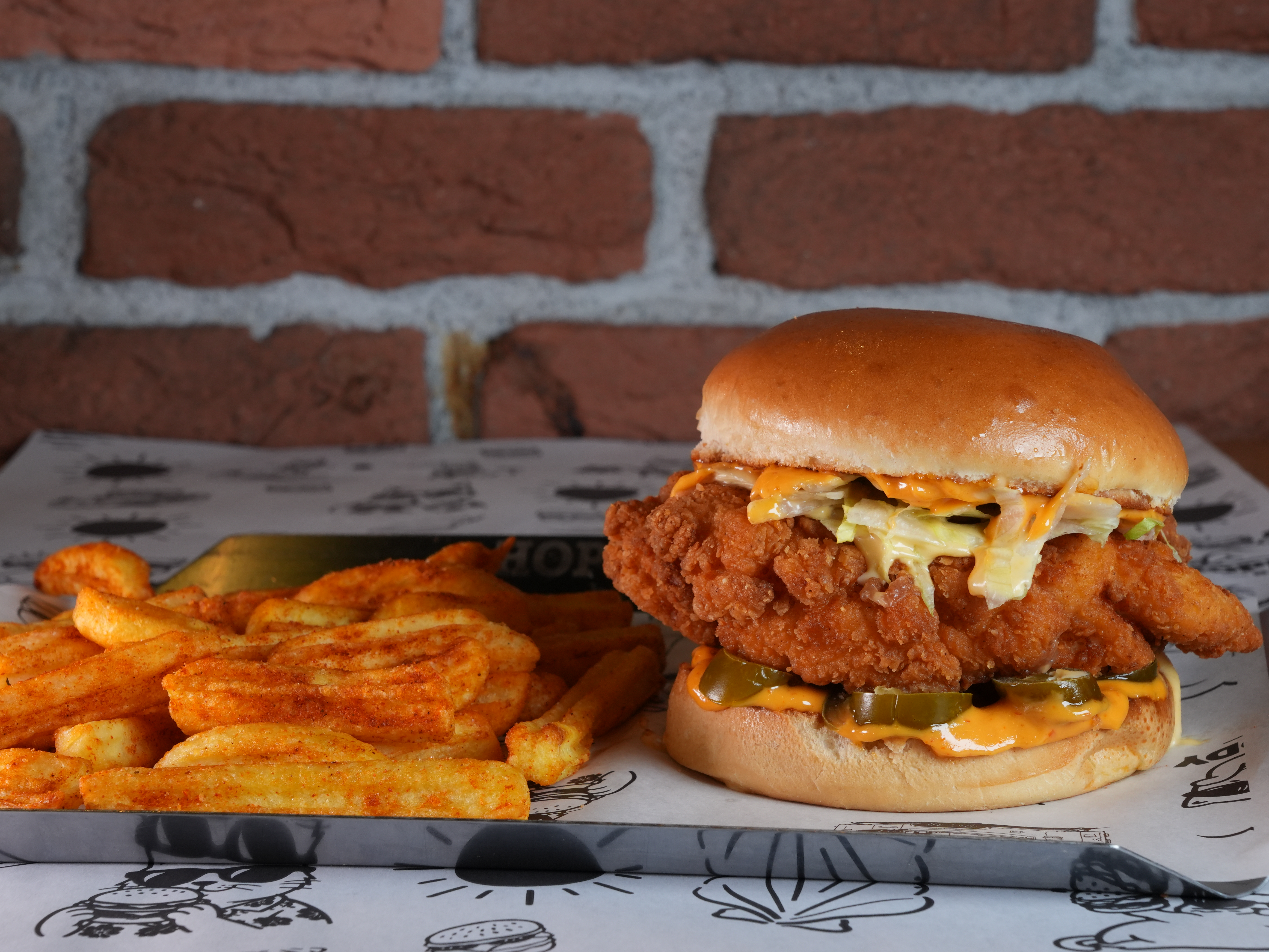 HOT FRIED CHICKEN BURGER